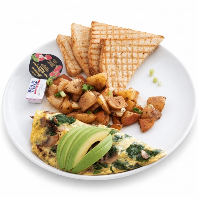 Goat Cheese and Spinach Omelette.
